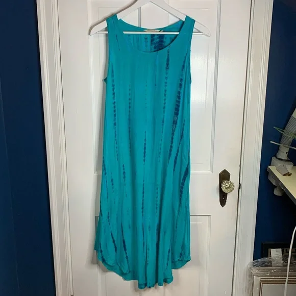 Soft Surroundings Found Paradise Dress Blue Tie Dye Sz XS Petite - Picture 2 of 6